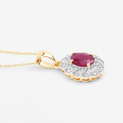 0.95ct ruby white diamond halo pendant on 10K yellow gold by Bids.com on Tampa Home & Garden Store