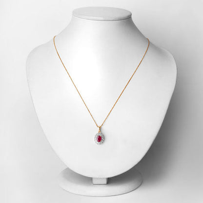 10K yellow gold pendant necklace with ruby and white diamonds, 0.95 ct ruby, Bids.com on Tampa Home & Garden Store