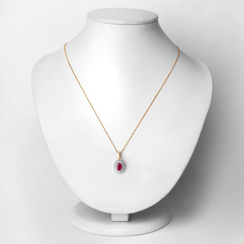 10K yellow gold pendant necklace with ruby and white diamonds, 0.95 ct ruby, Bids.com on Tampa Home & Garden Store