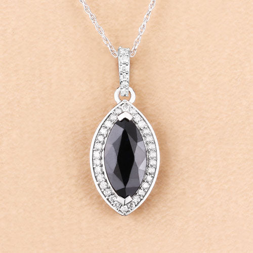 2.27ct blue sapphire and white diamond halo pendant in 10K white gold on Tampa Home & Garden Store