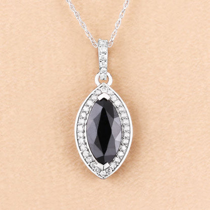 2.27ct blue sapphire and white diamond halo pendant in 10K white gold on Tampa Home & Garden Store