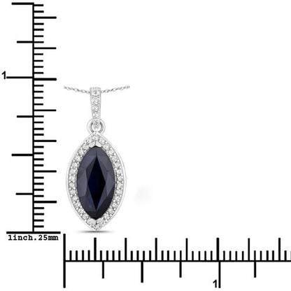 2.27ct Blue Sapphire Diamond Halo Pendant in 10K White Gold by Bids.com on Tampa Home & Garden Store