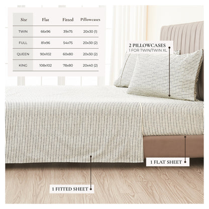 The Striped Microfiber Sheet Set and Soft Finish
