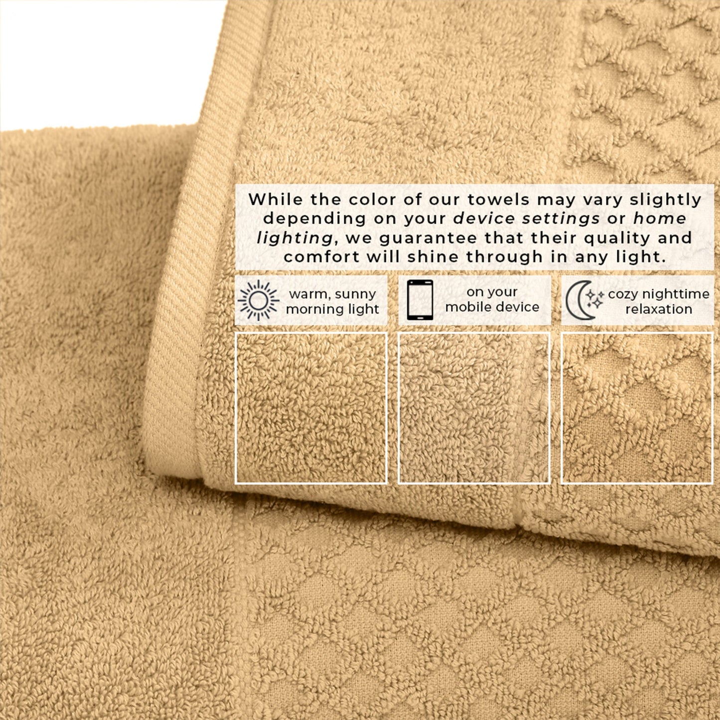 Cotton Diamond Waffle Weave Bath Towel Set