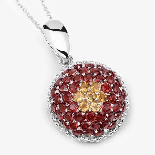 Pendant: 4.57ct citrine and garnet cluster in .925 sterling silver by Bids.com on Tampa Home & Garden Store