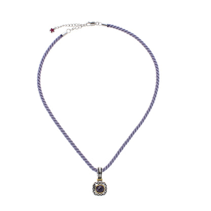 Vintage Pendant necklace by Lauren G Adams on lavender twisted cord with amethyst gemstone on Tampa Home & Garden Store