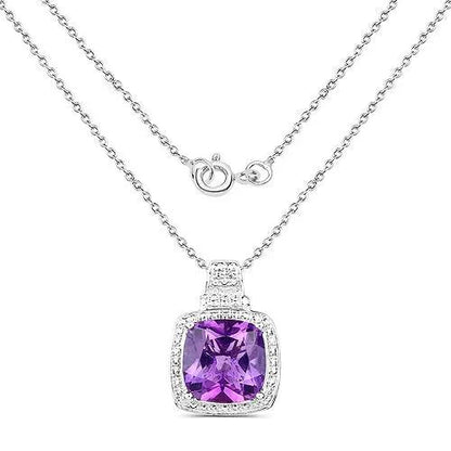 5.85 Carat amethyst pendant in .925 sterling silver with pave halo stones by Bids.com on Tampa Home & Garden Store
