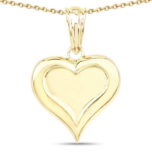 Gold-tone heart pendant on chain, 7.05 Grams 925 Sterling Silver Pendant by Bids.com on Tampa Home & Garden Store