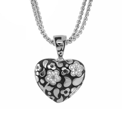 Flowers by Orly Necklace pendant by Lauren G Adams heart-shaped black enamel with pavé crystals on Tampa Home & Garden Store