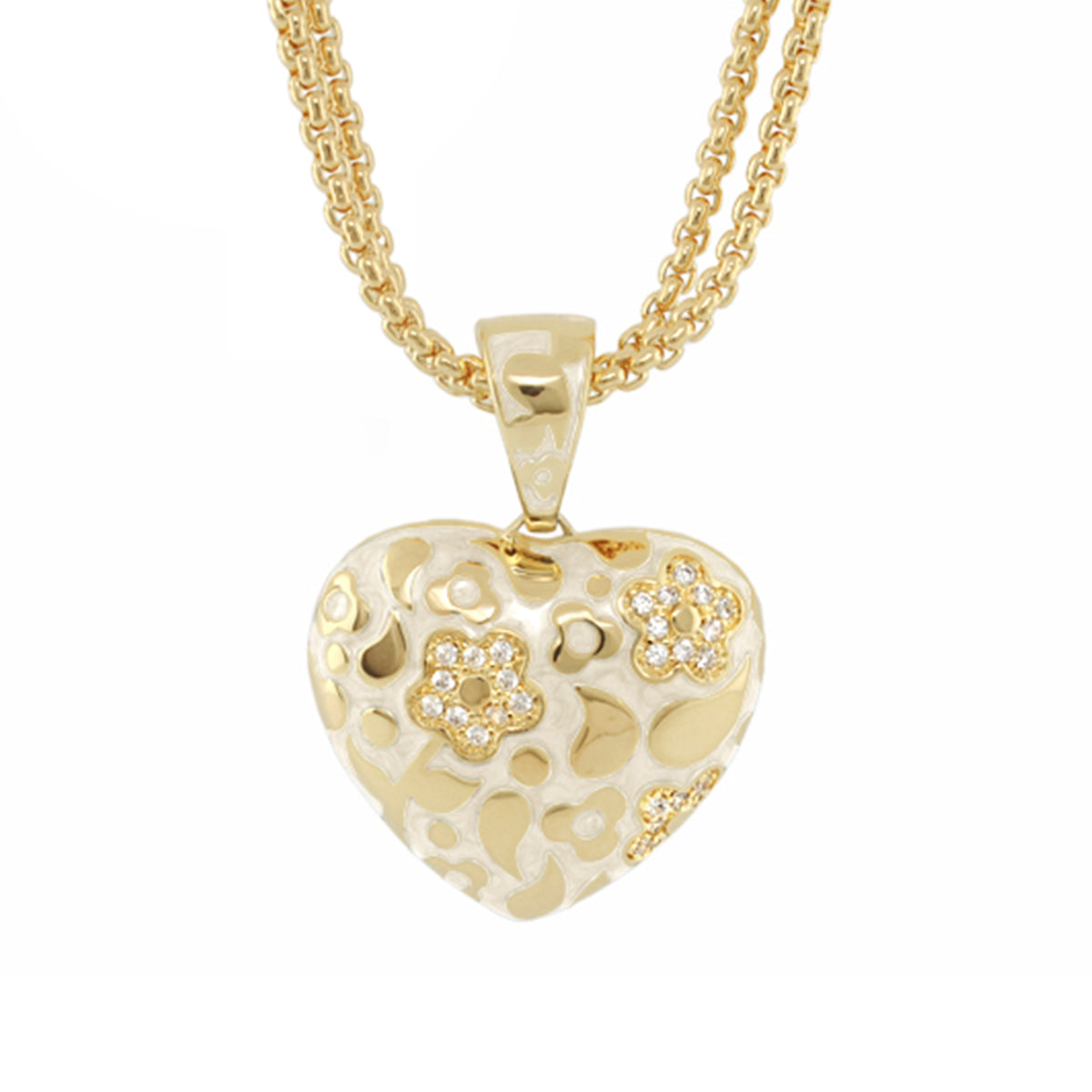 Flowers by Orly pendant necklace in gold with floral pavé-diamond accents on Tampa Home & Garden Store
