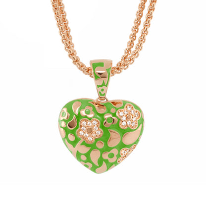 Flowers by Orly pendant necklace green enamel with gold floral accents by Lauren G Adams on Tampa Home & Garden Store