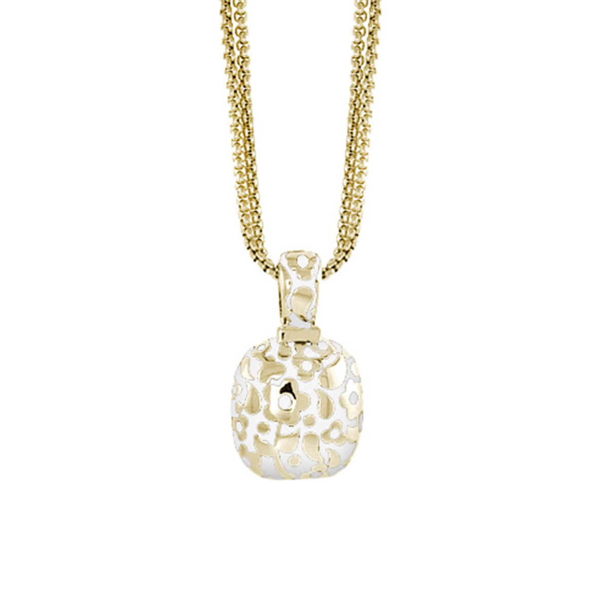 Pendant necklace gold-tone Flowers by Orly Petite Cushion with floral cutout Lauren G Adams on Tampa Home & Garden Store