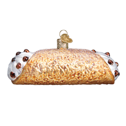 Adorno de cristal con forma de cannoli