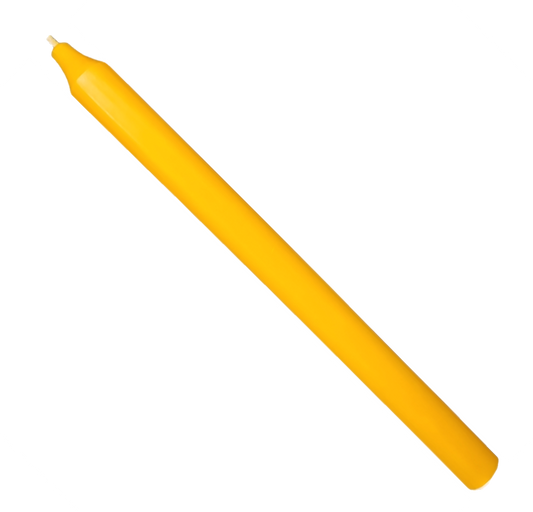 Rustic Taper Dinner Candle - 12 Inch Sun Yellow