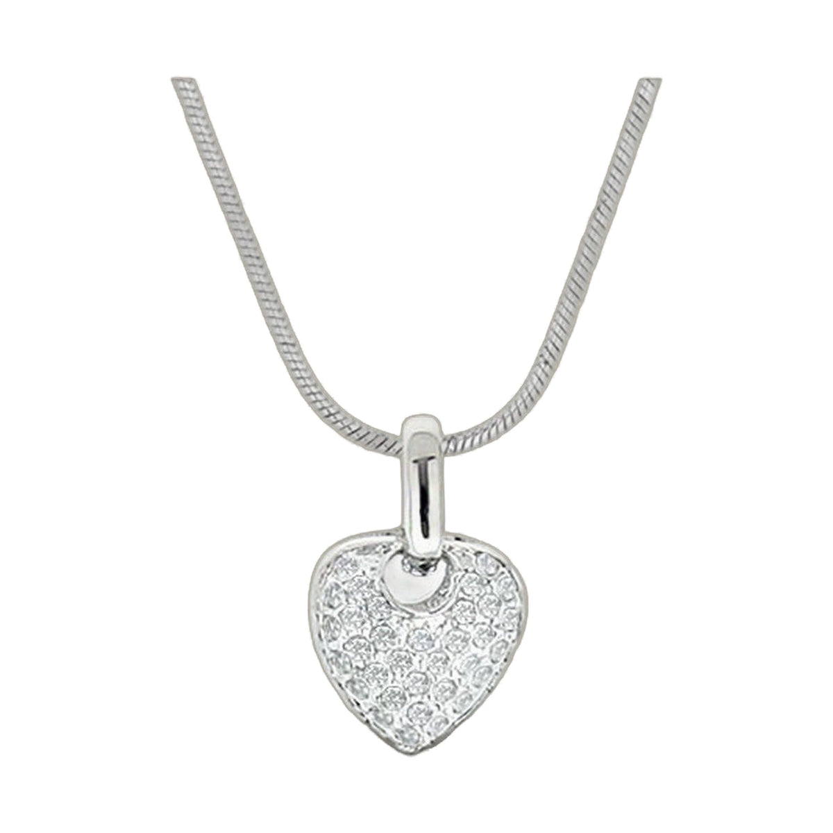 Pave Heart Pendant Necklace by Lauren G Adams on silver-tone chain with pavé heart pendant on Tampa Home & Garden Store