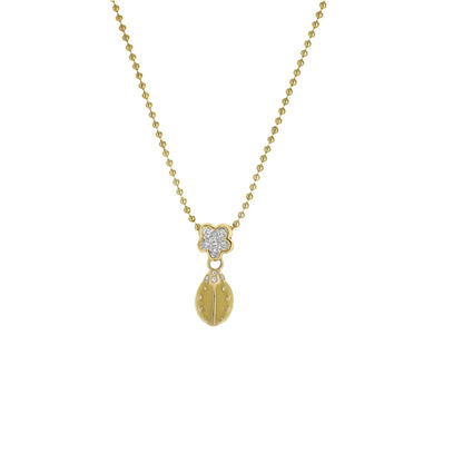 Lady Poof necklace Lauren G Adams, gold chain with diamond flower pendant on Tampa Home & Garden Store