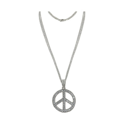Pave Peace Necklace pendant on diamond-studded silver chain by Lauren G Adams on Tampa Home & Garden Store