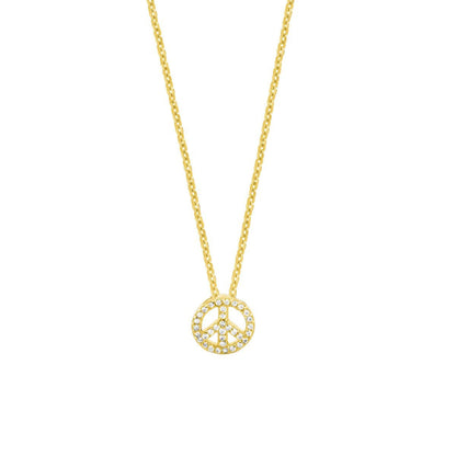 Gold-tone kids peace sign necklace by Lauren G Adams, Girl's Collection, rhinestone pendant on Tampa Home & Garden Store