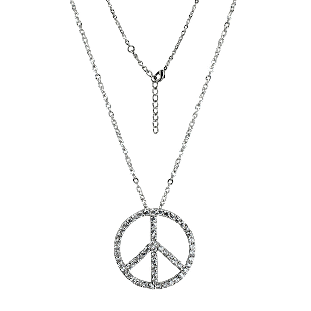 Pave Peace pendant necklace in silver-tone with crystal pave by Lauren G Adams on Tampa Home & Garden Store