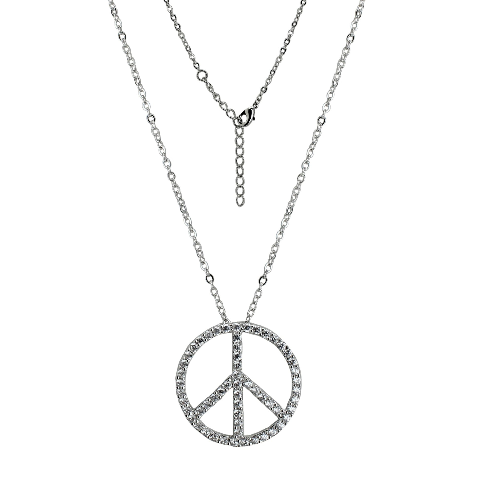 Pave Peace pendant necklace in silver-tone with crystal pave by Lauren G Adams on Tampa Home & Garden Store