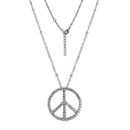 Pave Peace pendant necklace in silver-tone with crystal pave by Lauren G Adams on Tampa Home & Garden Store