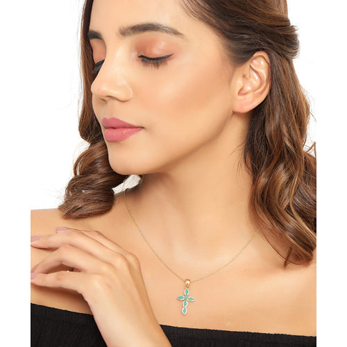 Emerald pendant, 18K yellow gold plated over .925 silver, 0.84ct genuine emerald, Bids.com on Tampa Home & Garden Store