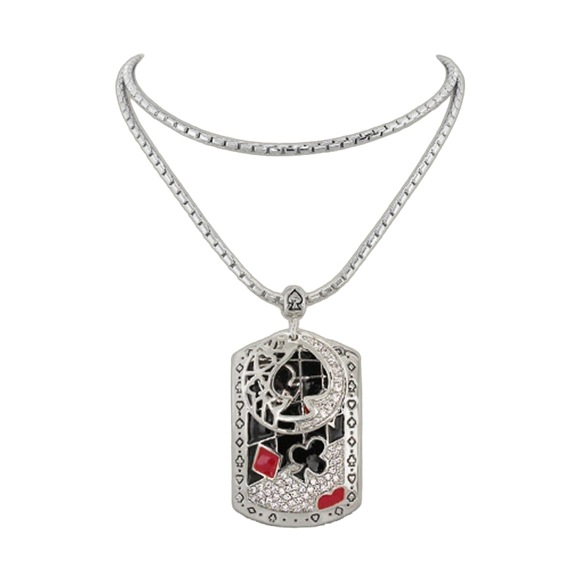 Pendant necklace by Lauren G Adams featuring Art Deco Card Suit Tag on a silver chain on Tampa Home & Garden Store