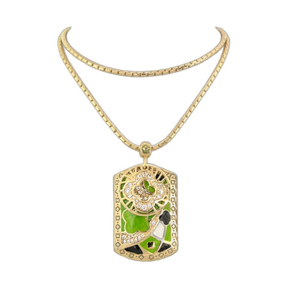 Gold-tone Art Deco pendant necklace with pavé frame flower tag by Lauren G Adams on Tampa Home & Garden Store