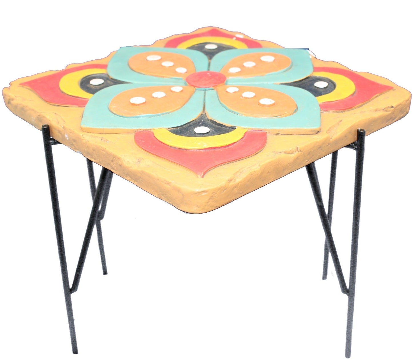 Cement & Metal Latin Style Planter Stand -