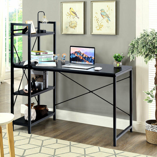 47.5 Inch Writing Study Computer Desk with 4-Tier Shelves - Tampa Home & Garden Store