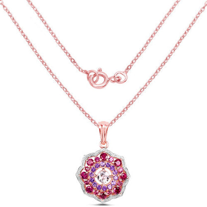 Pendant 14K rose gold plated 2.30ct Morganite rhodolite amethyst with .925 silver by Bids.com on Tampa Home & Garden Store