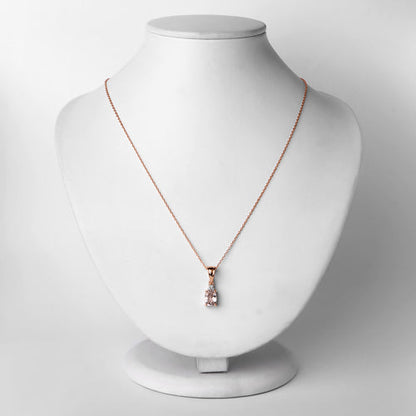 Pendant: 1.12ct Morganite and white topaz on rose-gold chain, sterling silver, Bids.com on Tampa Home & Garden Store