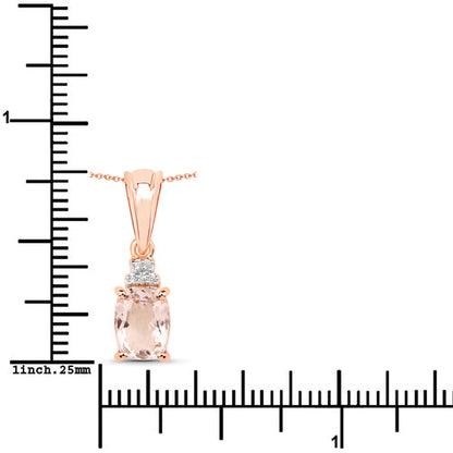 1.12ct Morganite and White Topaz pendant in rose-gold tone .925 sterling silver by Bids.com on Tampa Home & Garden Store