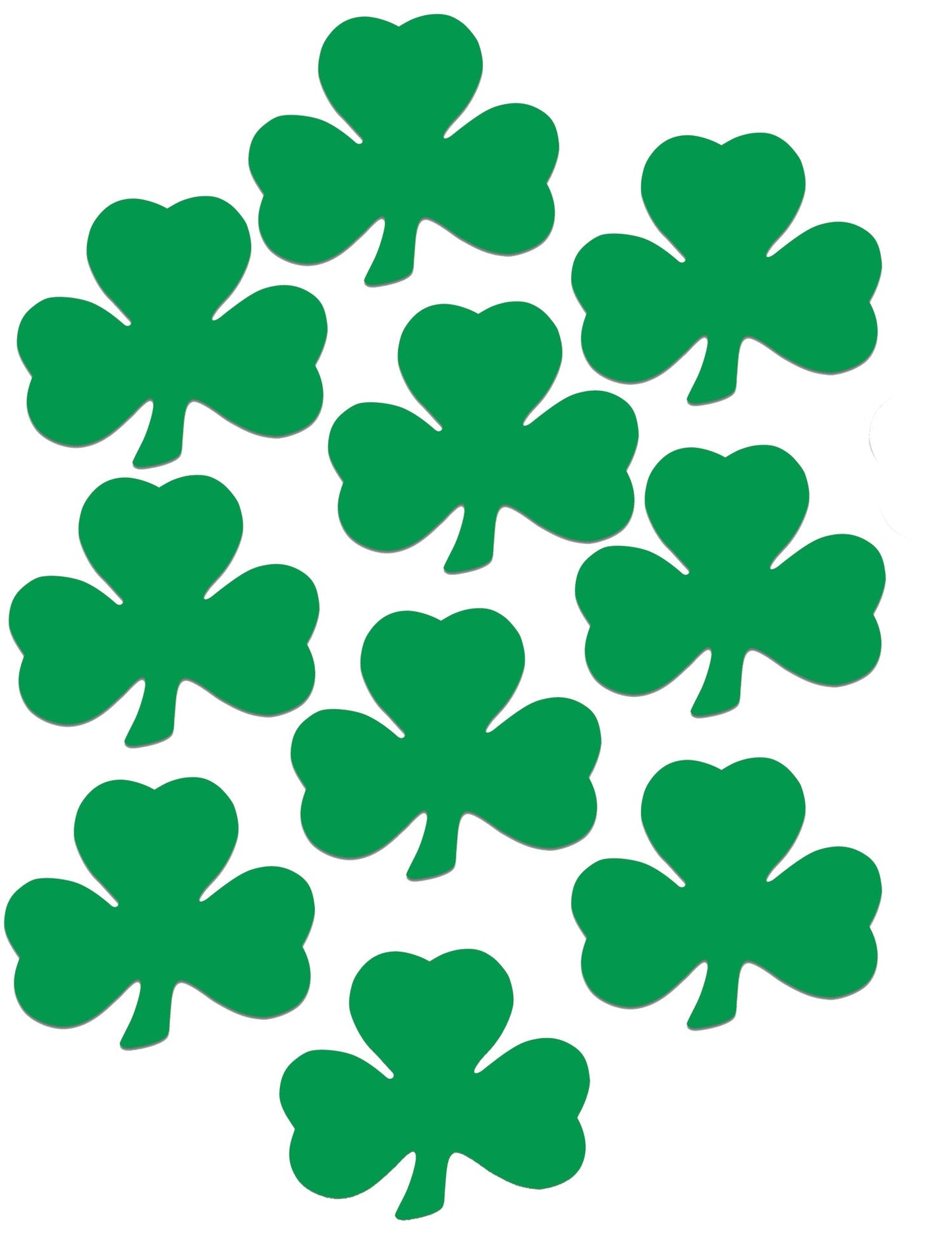 Printed Shamrock Cutout - 5 Inch - 10 Pack