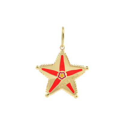 Eau Starfish Pendant and Red Enameled Charm