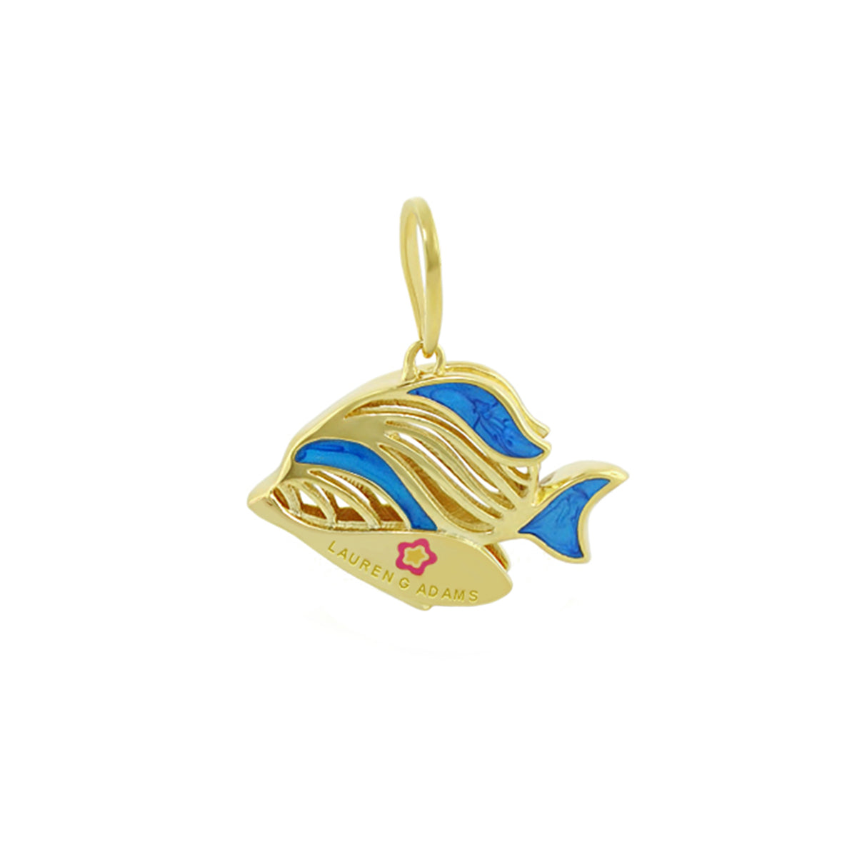 Eau Fish Pendant gold-tone with blue enamel by Lauren G Adams on Tampa Home & Garden Store