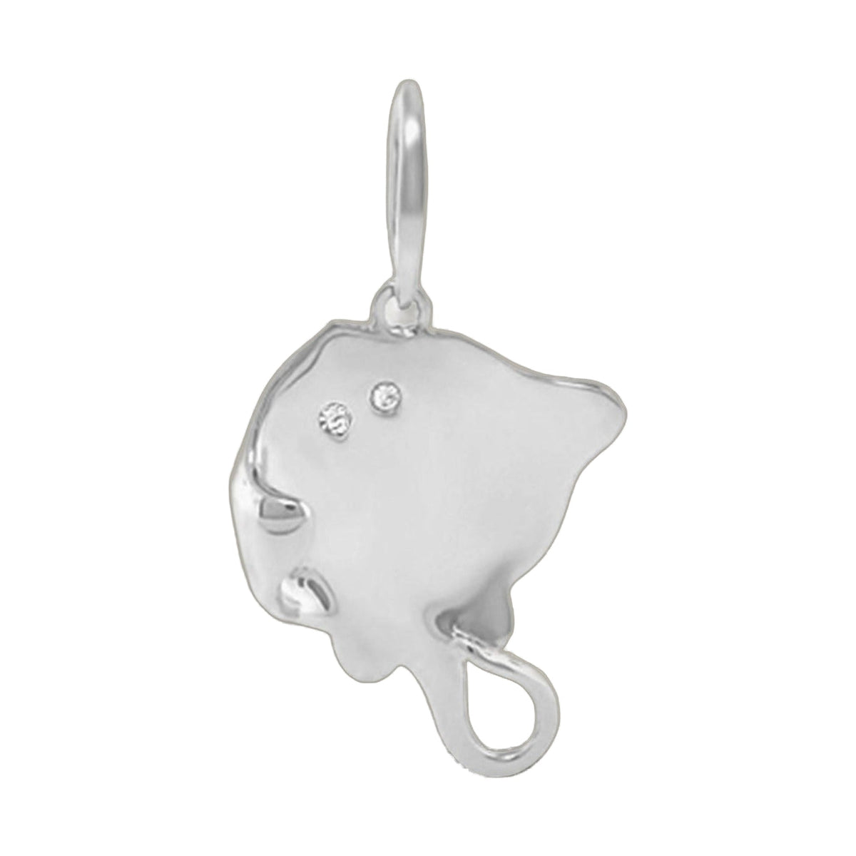 Eau Stingray Pendant by Lauren G Adams, silver stingray charm with crystals and loop bail on Tampa Home & Garden Store
