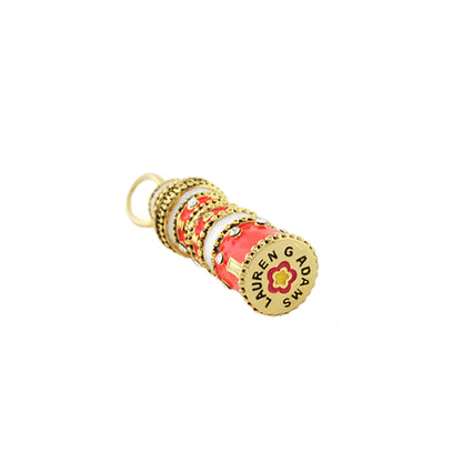 Eau Lighthouse pendant LGAdams with pink enamel and gold beads on Tampa Home & Garden Store on Tampa Home & Garden Store