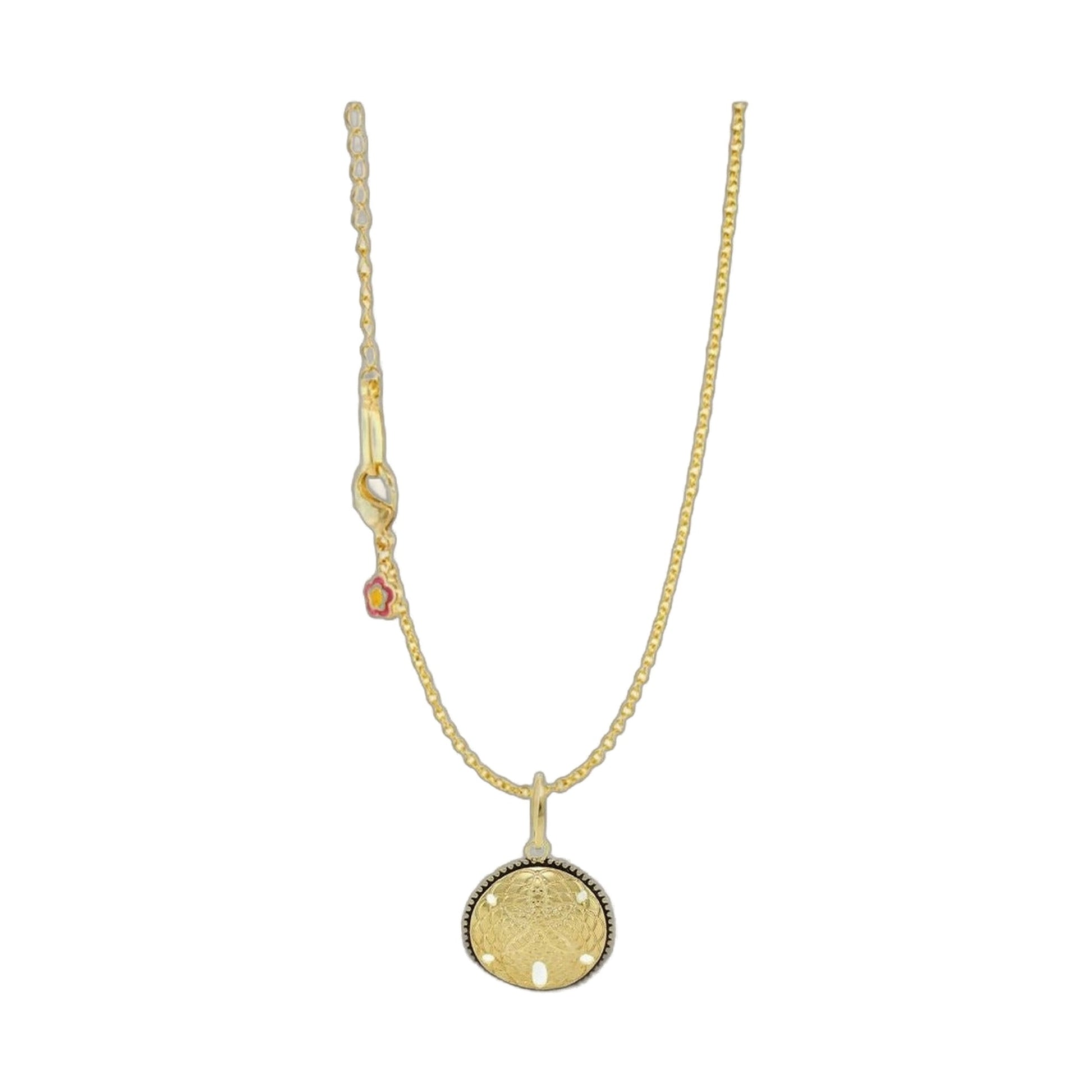 Eau Sand Dollar Pendant by Lauren G Adams on gold chain with sand dollar medallion charm on Tampa Home & Garden Store
