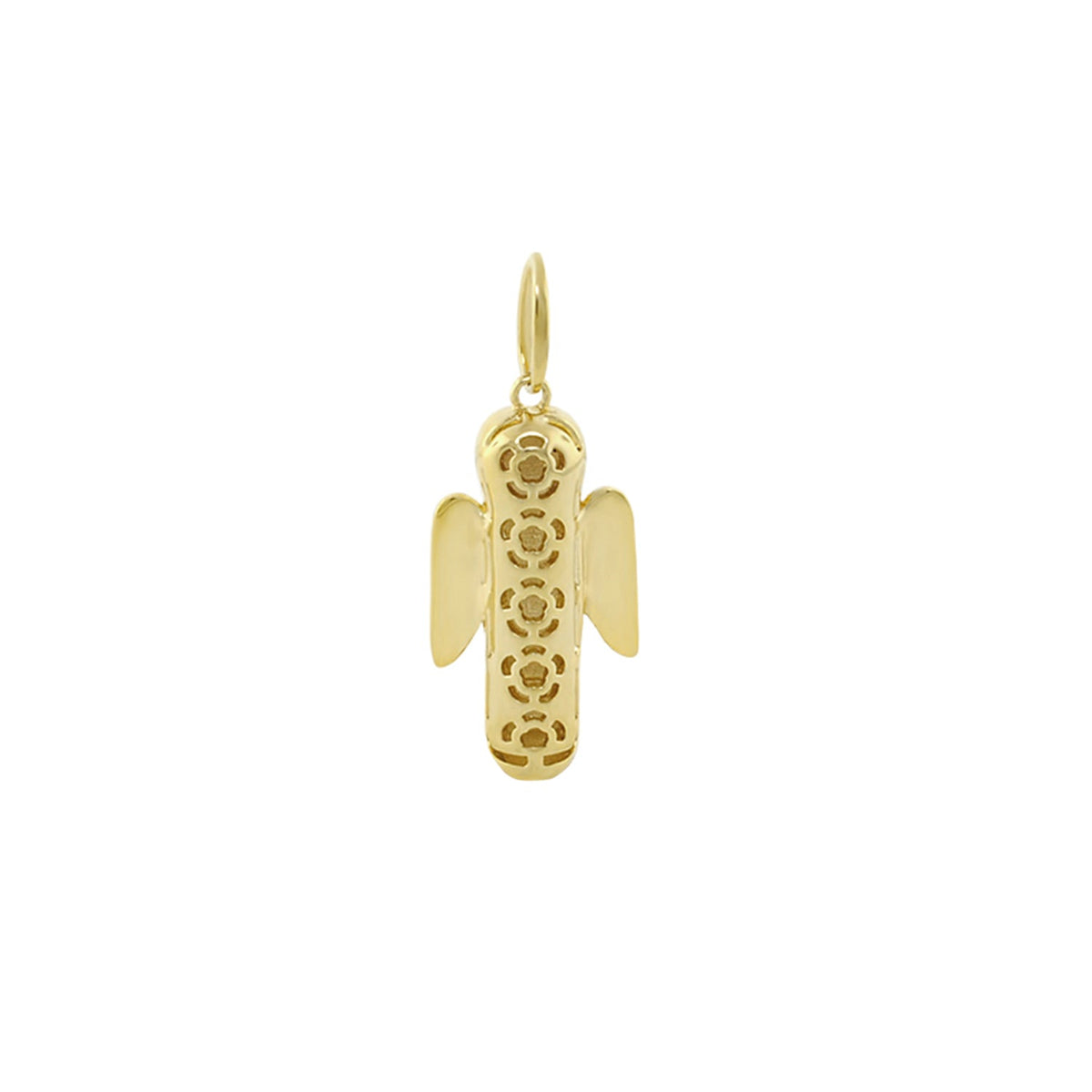 Eau Totem Pole pendant by Lauren G Adams, gold-tone charm with floral cutouts and wing accents on Tampa Home & Garden Store