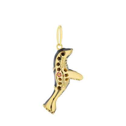 Eau Sea Lion Pendant by Lauren G Adams, gold-tone sea lion charm with blue enamel on Tampa Home & Garden Store