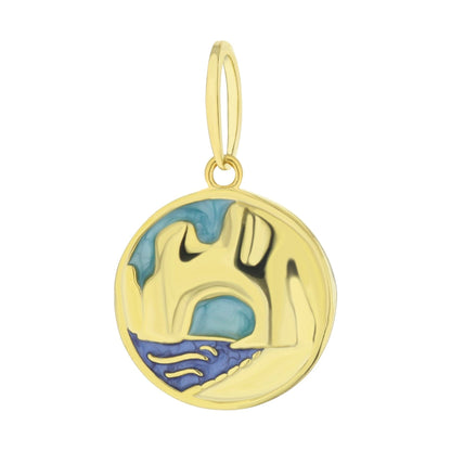Eau Cabo Arch Pendant gold-tone with blue enamel arch motif by Lauren G Adams on Tampa Home & Garden Store