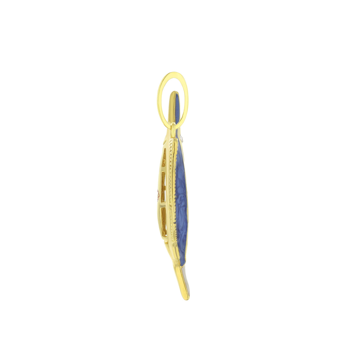 Eau Swordfish Pendant gold-tone frame with blue enamel inlay on Tampa Home & Garden Store