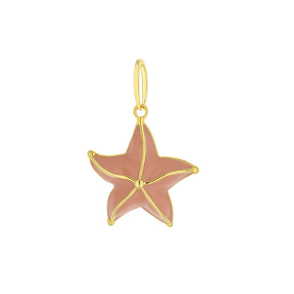 Eau Starfish Pendant blush enamel charm, gold-tone setting, Lauren G Adams necklace on Tampa Home & Garden Store
