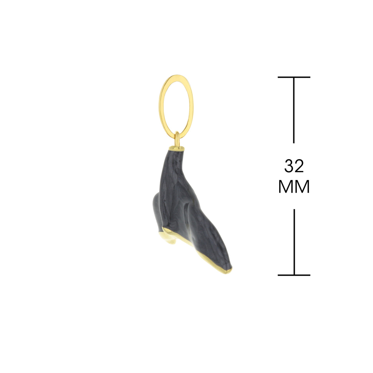 Whale Tail Pendant necklace, gold bail, dark marbled tail stone, Lauren G Adams on Tampa Home & Garden Store