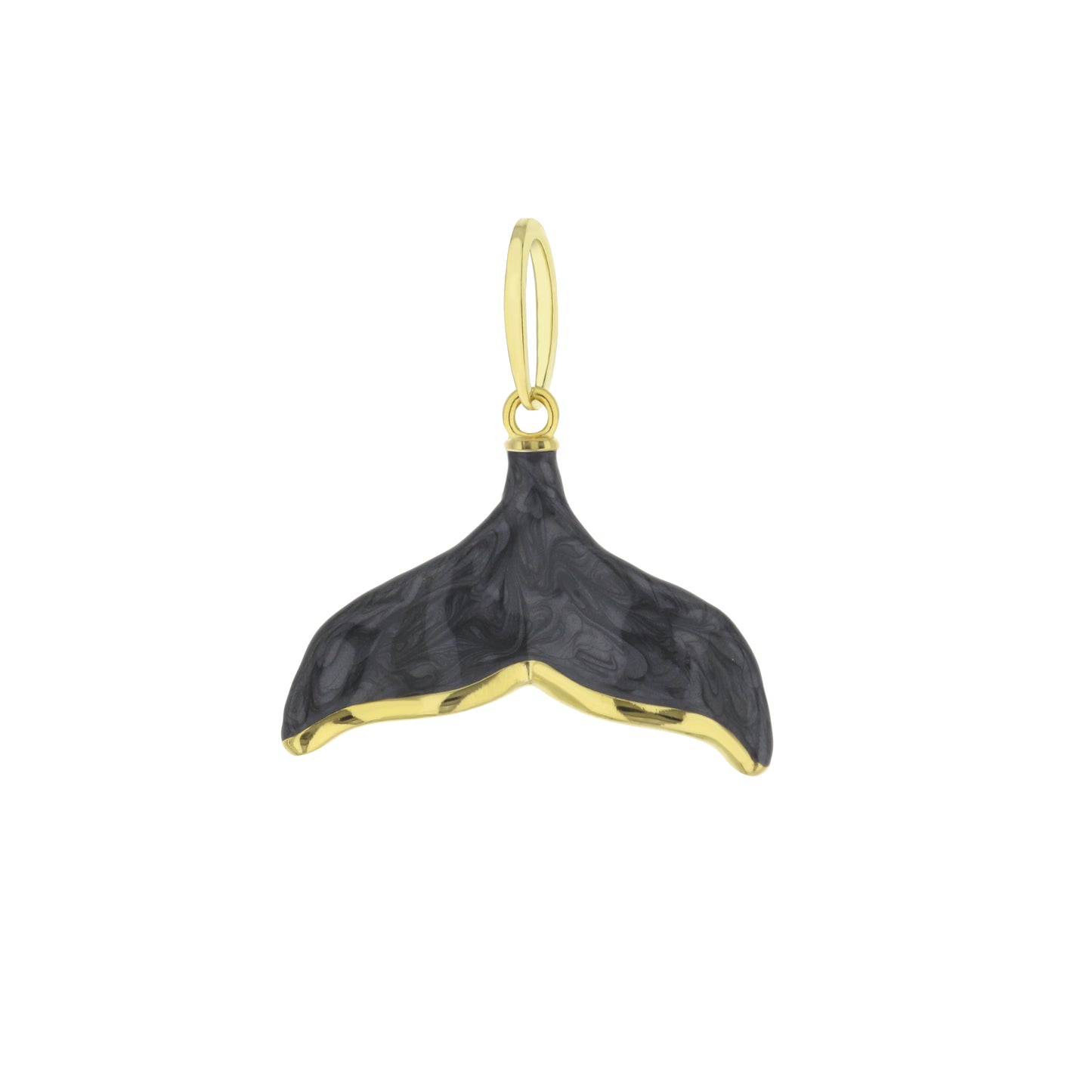Whale Tail Pendant necklace, black marbled resin with gold-tone edge and bail by Lauren G Adams on Tampa Home & Garden Store