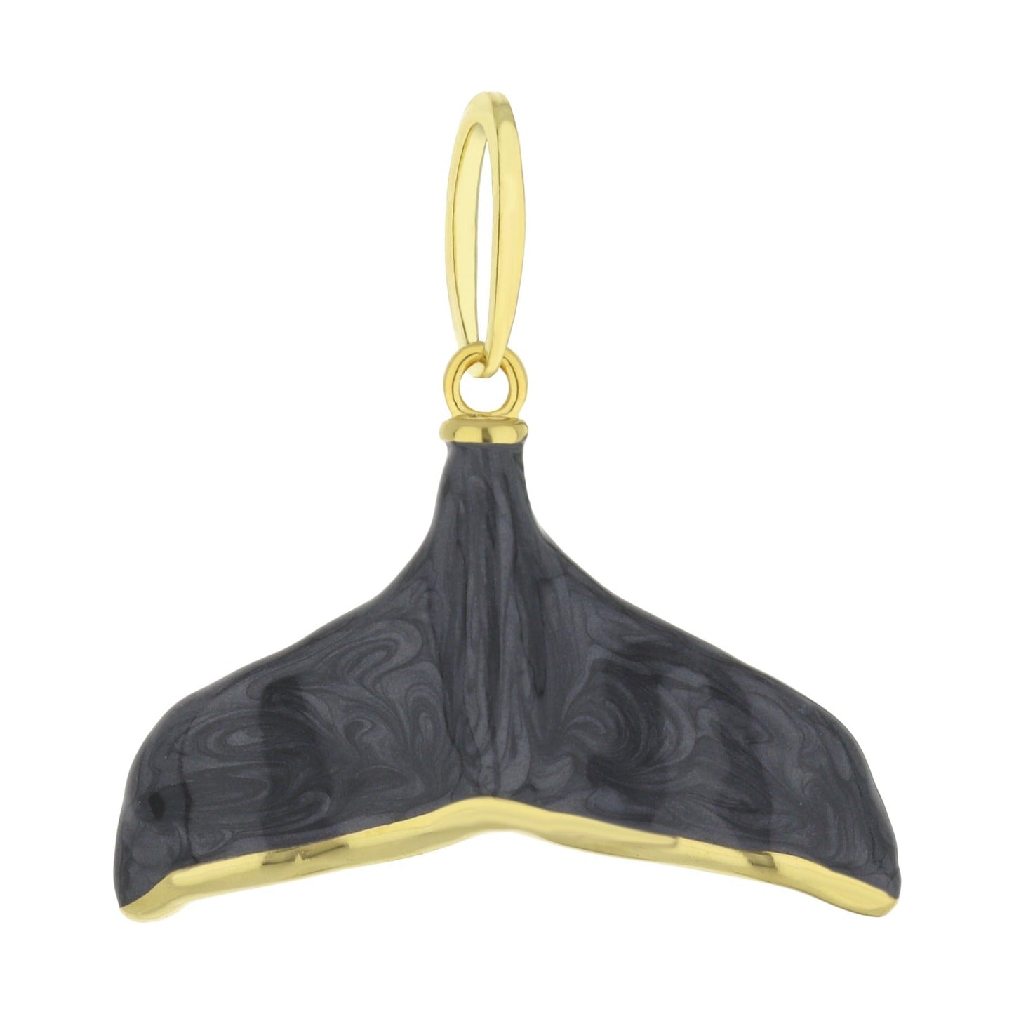 Whale Tail Pendant necklace with a dark gray carved tail and gold-tone bail Lauren G Adams on Tampa Home & Garden Store