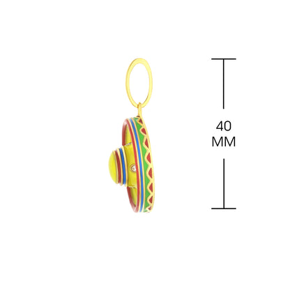 Eau Mexican Sombrero Pendant charm in colorful enamel on a gold bail by Lauren G Adams on Tampa Home & Garden Store