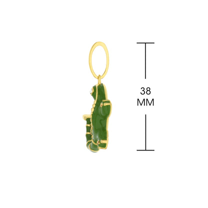 Eau gecko pendant by Lauren G Adams with green gecko charm in gold-tone setting on Tampa Home & Garden Store