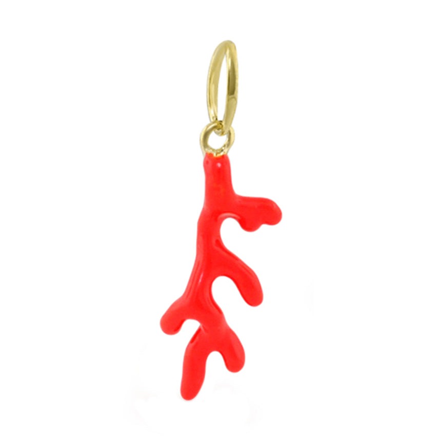 Eau Coral Pendant red enamel coral branch charm with gold bail by Lauren G Adams on Tampa Home & Garden Store